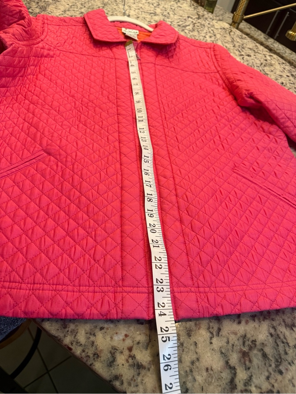 Quacker Factory 100% Silk Hot Pink Quilted Zip Jacket - Picture 6 of 6